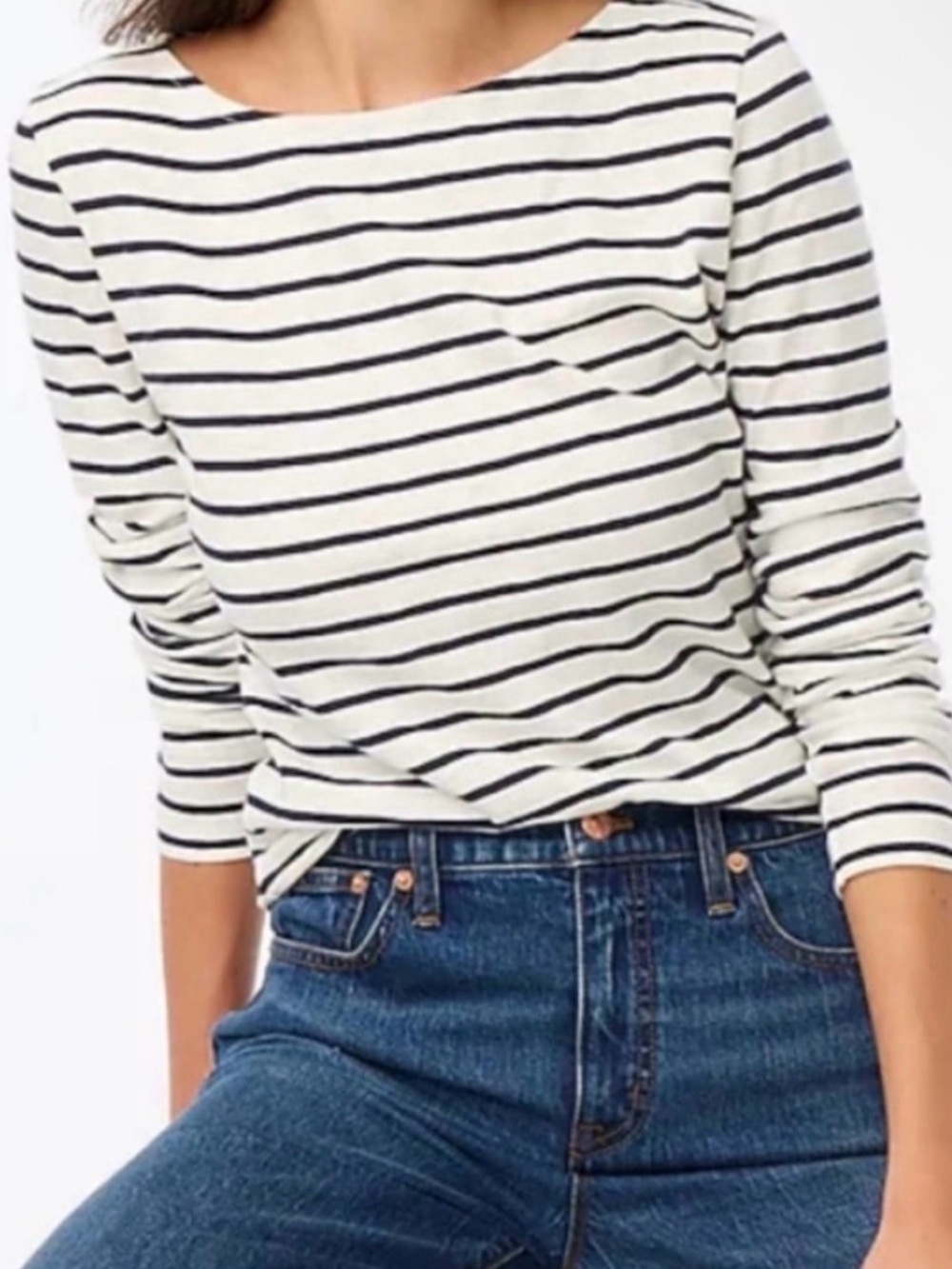 J. Crew Striped Artist Tee in White and Navy